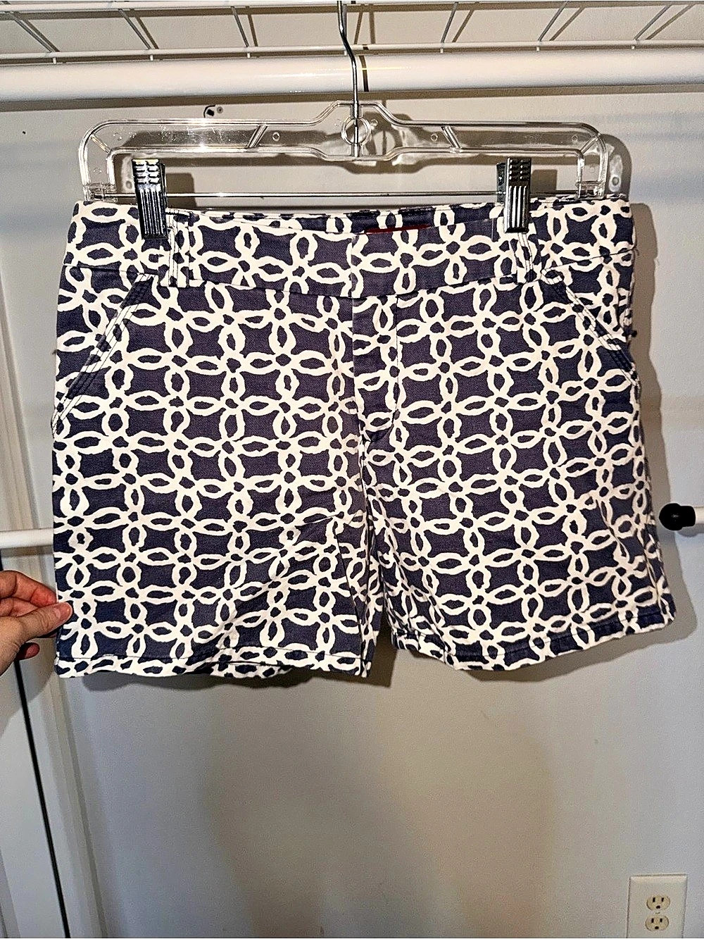 Merona High Waist Abstract Shorts in Blue & White Size 4